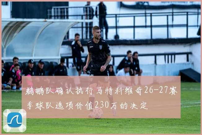 鹈鹕队确认执行马特科维奇26-27赛季球队选项价值230万的决定
